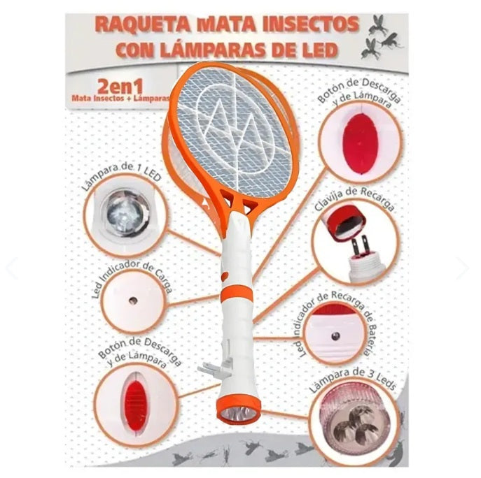 RAQUETA LED MATAMOSQUITOS